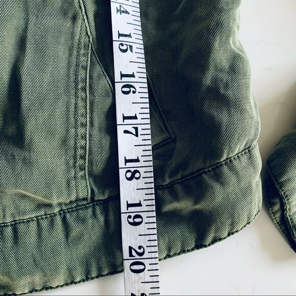 Anthropologie Sanctuary army green utility colorless linen  jacket size XS - Picture 8 of 9